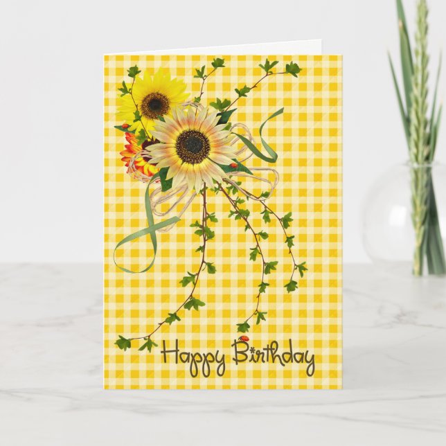 sunflower bouquet for birthday card (Front)