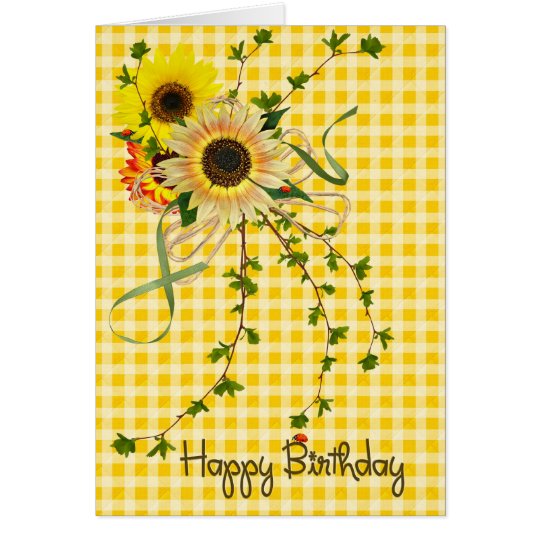 sunflower bouquet for birthday card