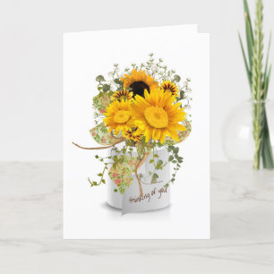sunflower bouquet in toilet paper roll card