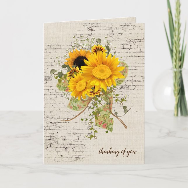 Sunflower Bouquet on Brick Card (Front)