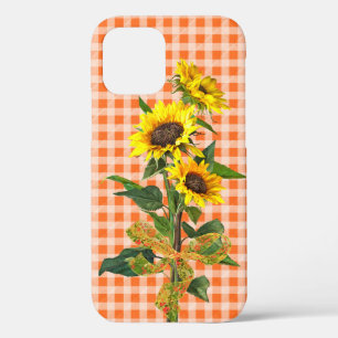 Sunflower Bouquet on Orange Gingham Case-Mate iPho iPhone 12 Case