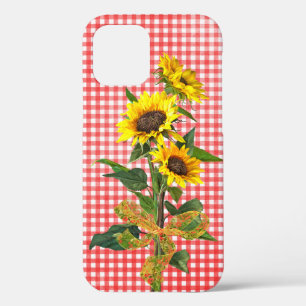 Sunflower Bouquet on Red Gingham Case-Mate iPhone  12 Case