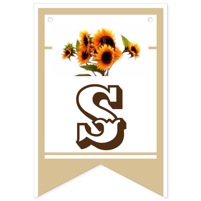 Sunflower Bouquet Wedding Collection Bunting Flags (Sixth Flag)