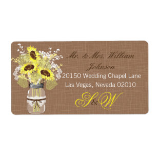 Sunflower Bouquet Wedding Label