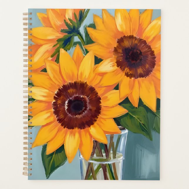 Sunflower Bouquet | Yellow Watercolor Floral Planner (Front)