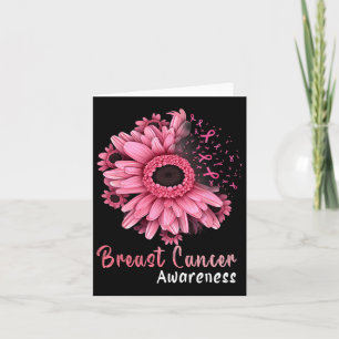 Sunflower Breast Cancer Awareness Pink Ribbon In O Card