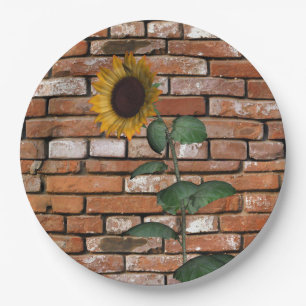 Sunflower Brick Paper Plates