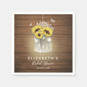 Sunflower Bridal Paper Napkins barn Wedding