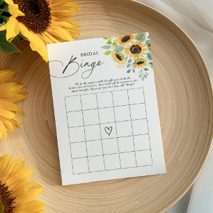 Sunflower Bridal Shower Bingo Game Invitation