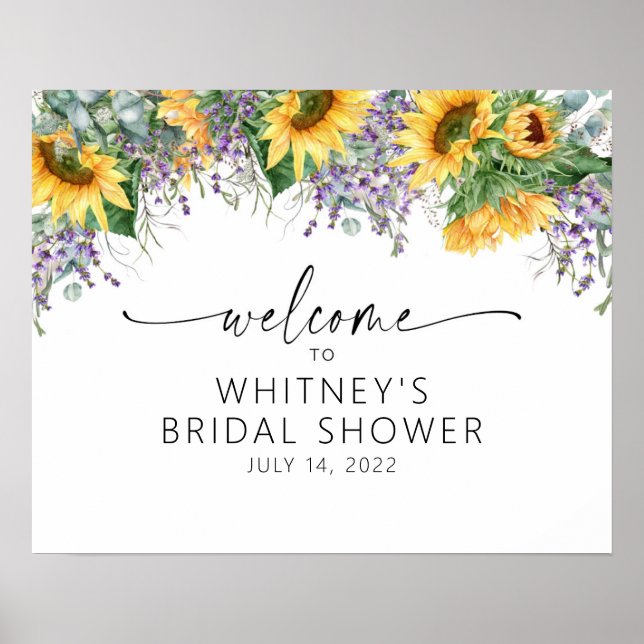 Sunflower Bridal Shower, Bridal shower welcome  Poster (Front)
