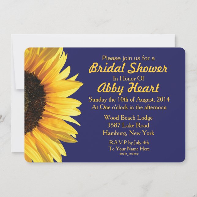 Sunflower Bridal Shower Invitation (Front)