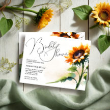 Sunflower Bridal Shower Invitations
