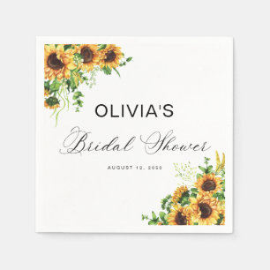 Sunflower Bridal Shower Napkins