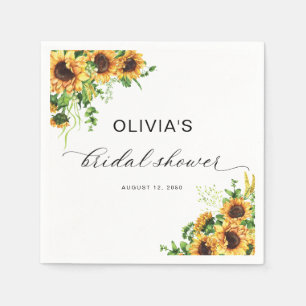 Sunflower Bridal Shower Napkins