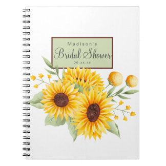 Sunflower Bridal Shower Notebook