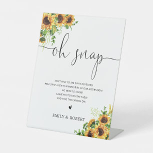 Sunflower Bridal Shower Oh Snap Sign
