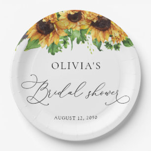Sunflower Bridal Shower Paper Plate