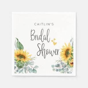 Sunflower Bridal Shower Party Napkin