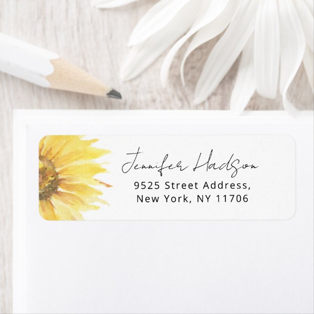 Sunflower bridal shower Return Address (Insitu)