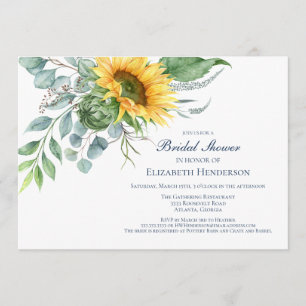Sunflower Bridal Shower Rustic Invitation