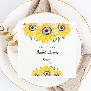 Sunflower Bridal Shower Script Personalised Chic Napkin