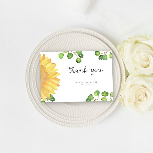 Sunflower bridal shower thank you card (Creator Uploaded)
