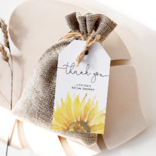 Sunflower bridal shower thank you tag