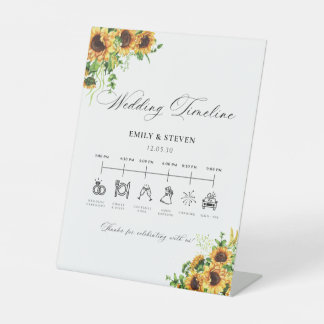Sunflower Bridal Shower Timeline Sign