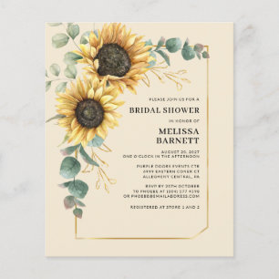 Sunflower Bridal Shower Wedding Invitation