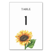 Sunflower bridal shower Wedding table number