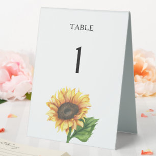 Sunflower bridal shower Wedding table number