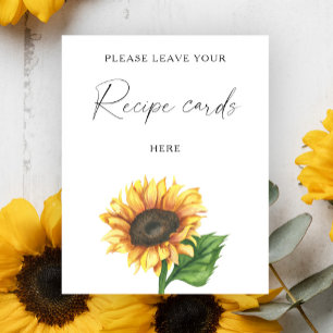Sunflower bridal shower Your recipe card here Poster