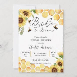 Sunflower Bride to Bee Rustic Bridal Wedding Invitation