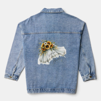 Sunflower Bride Veil Personalised Denim Jacket