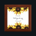 Sunflower Bridesmaid Proposal Wedding  Gift Box<br><div class="desc">Sunflower Wedding Gift Box with Will you be my bridesmaid title,  name,  date and Watercolor Floral Sunflower Art.  More products are in the collection below.</div>