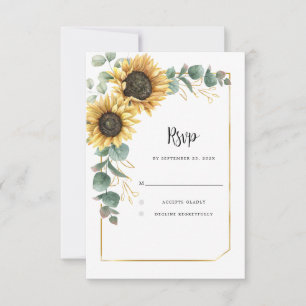 Sunflower Bright Botanical Wedding RSVP Card