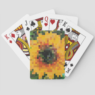 Sunflower Bright Floral Pixel Art Playing Cards