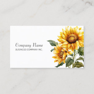 Sunflower Bright Florals Professional Business Card