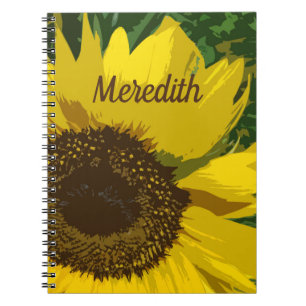Sunflower Bright Yellow Flower Petals Floral Notebook