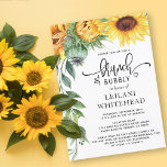 Sunflower Brunch and Bubbly Bridal Shower Invitation<br><div class="desc">Celebrate the bride-to-be with this sunflower-inspired bridal shower invitation. The Bridal is written in a hand-lettered font and a special heart beside the shower.</div>