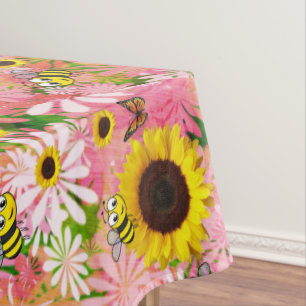 Sunflower Bumblebee Butterfly Tablecloth