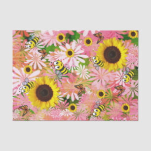 Sunflower Bumblebee Butterfly Tissue Paper