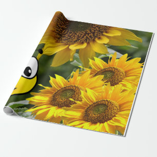Sunflower Bumblebee Matte Wrapping Paper