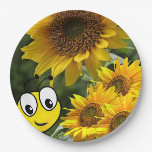 Sunflower Bumblebee Paper Plates