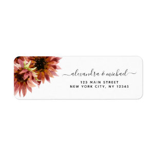 Sunflower Burgundy Country Watercolor Wedding