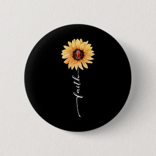 Sunflower Burgundy Ribbon Brain Aneurysm Awareness 6 Cm Round Badge