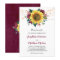 Sunflower Burgundy Rose Floral Lights Wedding