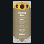 Sunflower Burlap and Lace Wedding Menu Cards<br><div class="desc">Sunflower Burlap and Lace Wedding Menu Cards - feature a printed country rustic burlap and lace background with sunflowers.</div>