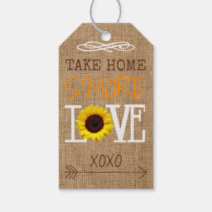 Sunflower Burlap Fall Colours Take Home S'More Lov Gift Tags