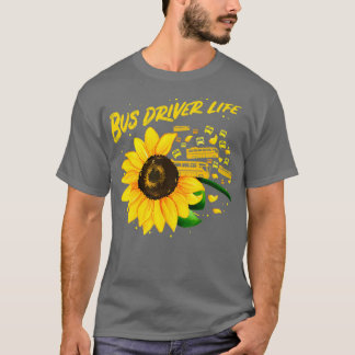 Sunflower Bus Driver Gift Idea print T-Shirt